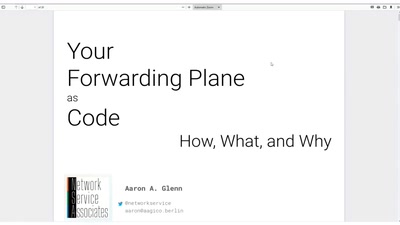 Your Forwarding Plane as Code: How, What, and Why