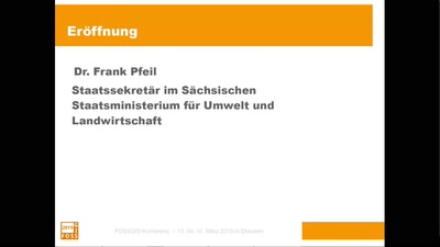 Eröffnung der Konferenz 2019