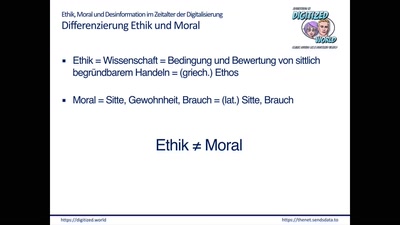 Ethik, Moral und Desinformation im Zeitalter der Digitalisierung